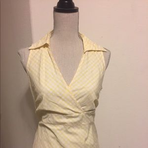 Ann Taylor Loft Yellow Collar Sleeveless Blouse.